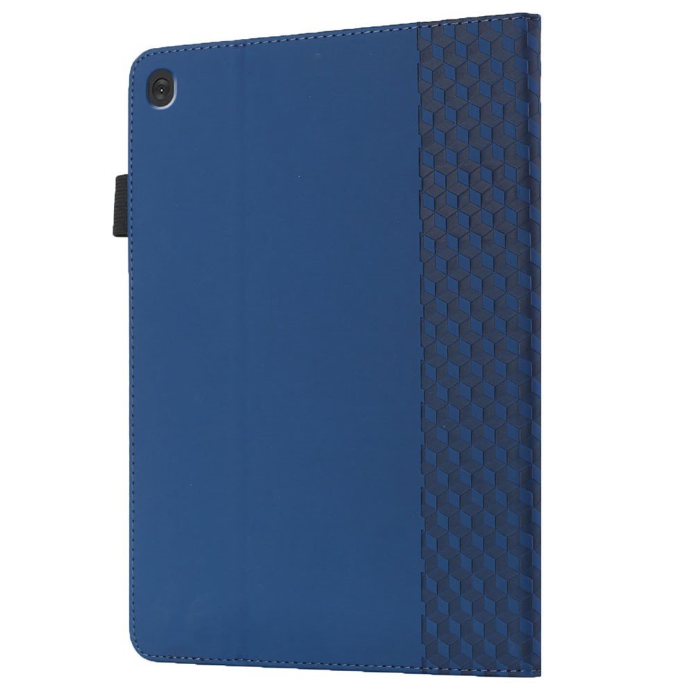 All-Inclusive Rhombus Imprinting Anti-Wear Skin-Touch PU Leather Tablet Protective Cover Case with Card Slots for Lenovo M10 FHD REL TB-X505F/X605F - Sapphire-4