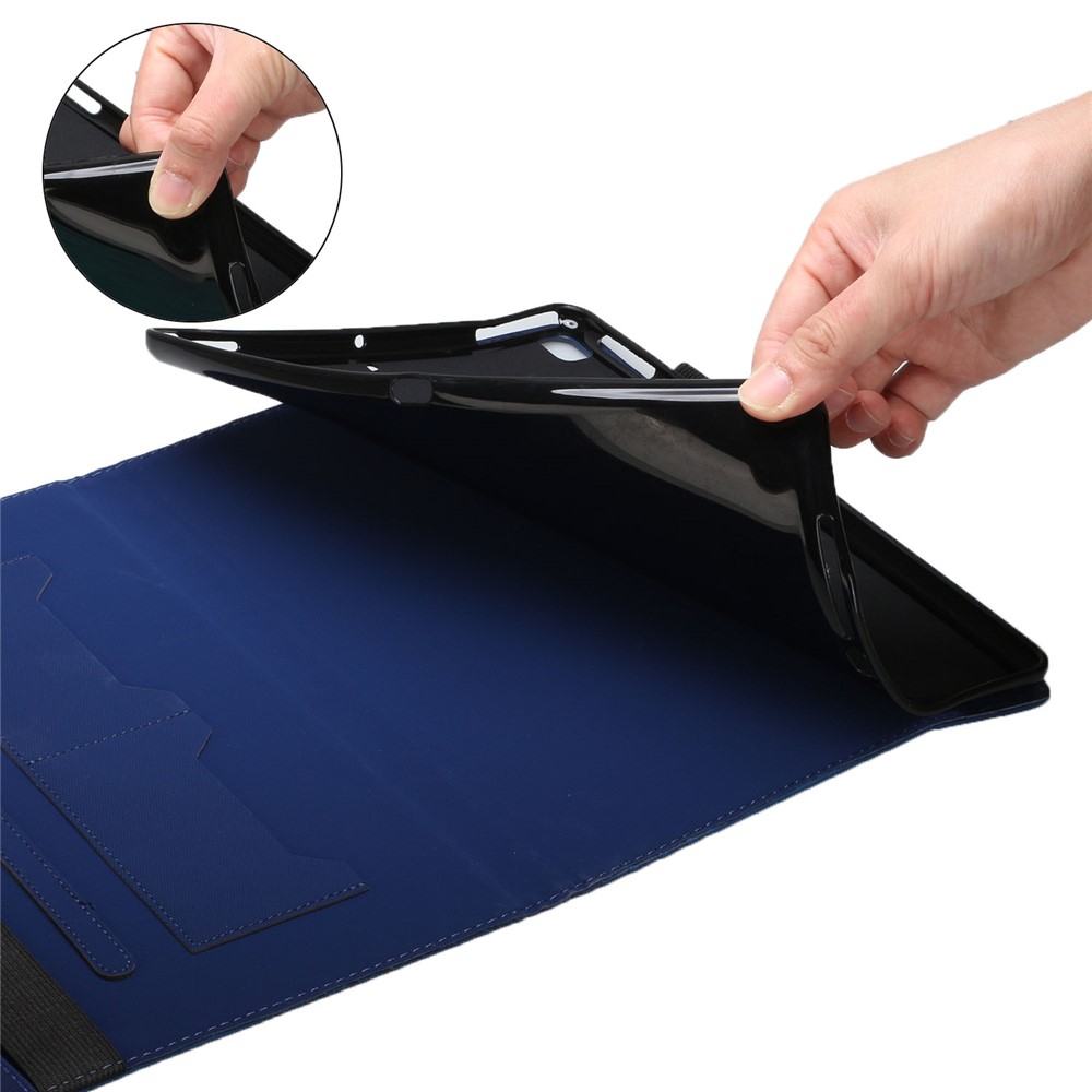 All-Inclusive Rhombus Imprinting Anti-Wear Skin-Touch PU Leather Tablet Protective Cover Case with Card Slots for Lenovo M10 FHD REL TB-X505F/X605F - Sapphire-6