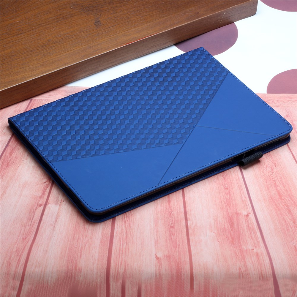 All-Inclusive Rhombus Imprinting Anti-Wear Skin-Touch PU Leather Tablet Protective Cover Case with Card Slots for Lenovo M10 FHD REL TB-X505F/X605F - Sapphire-7