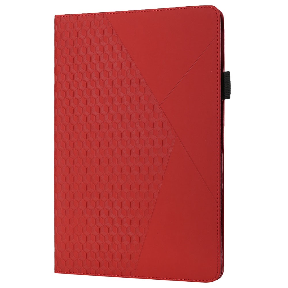 All-Inclusive Rhombus Imprinting Anti-Wear Skin-Touch PU Leather Tablet Protective Cover Case with Card Slots for Lenovo M10 FHD REL TB-X505F/X605F - Red-3