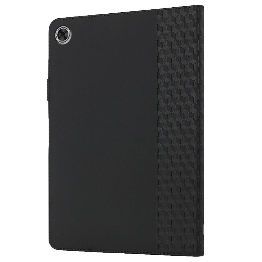Multi-Color Rhombus Imprinting Skin-Touch PU Leather Tablet Protective Cover Case with Card Slots for Lenovo Tab M8 (FHD)/Tab M8 (2nd Gen) TB-8705F/8705X/8505X - Black-4