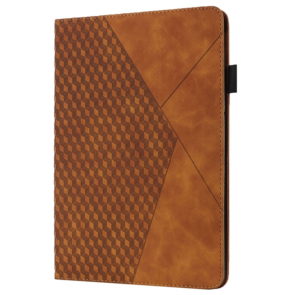 Multi-Color Rhombus Imprinting Skin-Touch PU Leather Tablet Protective Cover Case with Card Slots for Lenovo Tab M8 (FHD)/Tab M8 (2nd Gen) TB-8705F/8705X/8505X - Brown-3