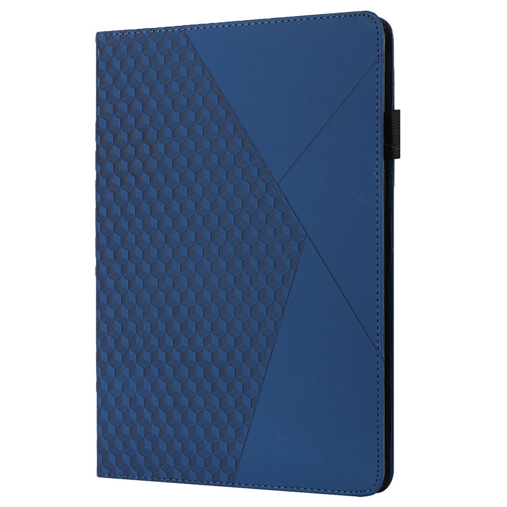Multi-Color Rhombus Imprinting Skin-Touch PU Leather Tablet Protective Cover Case with Card Slots for Lenovo Tab M8 (FHD)/Tab M8 (2nd Gen) TB-8705F/8705X/8505X - Sapphire-3