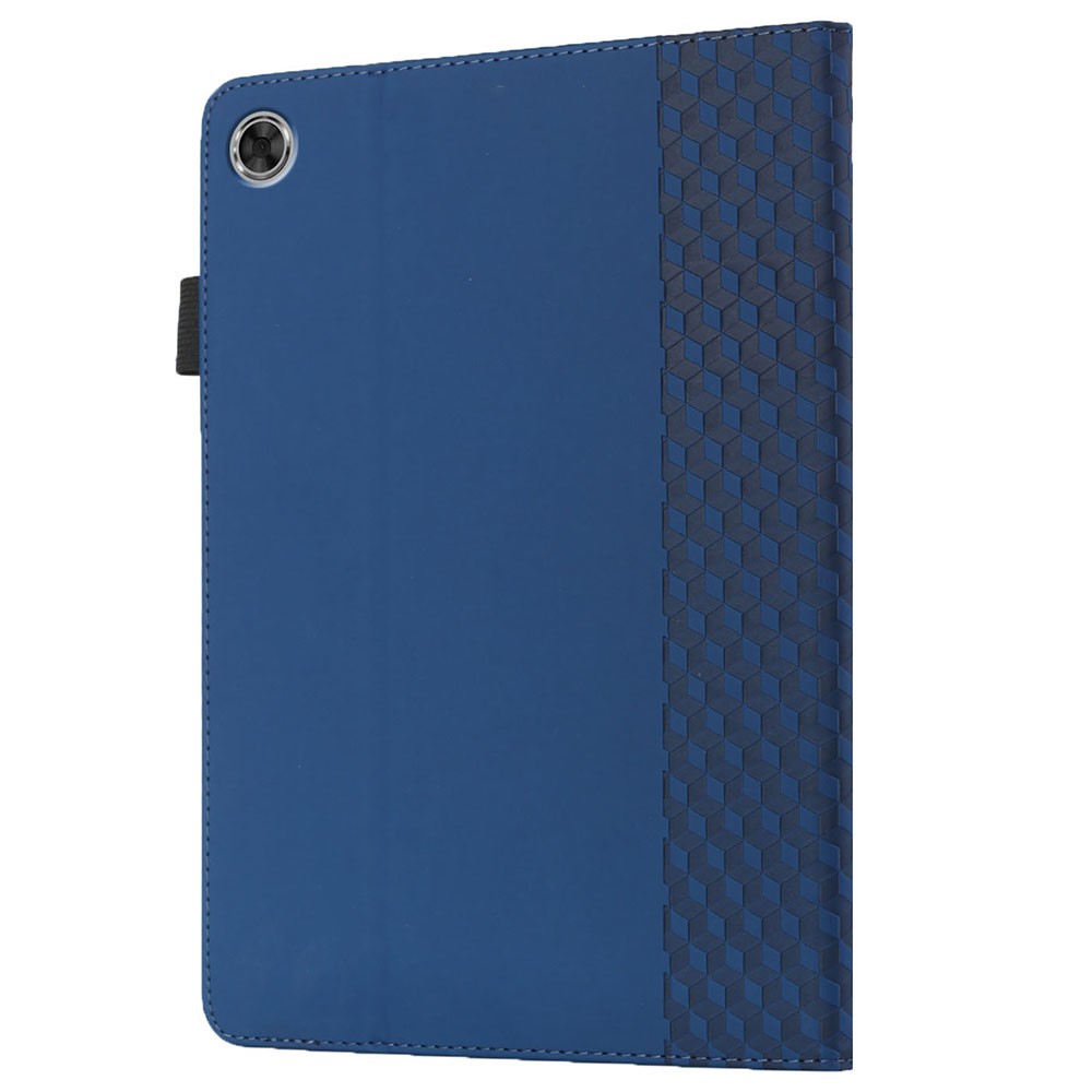 Multi-Color Rhombus Imprinting Skin-Touch PU Leather Tablet Protective Cover Case with Card Slots for Lenovo Tab M8 (FHD)/Tab M8 (2nd Gen) TB-8705F/8705X/8505X - Sapphire-4