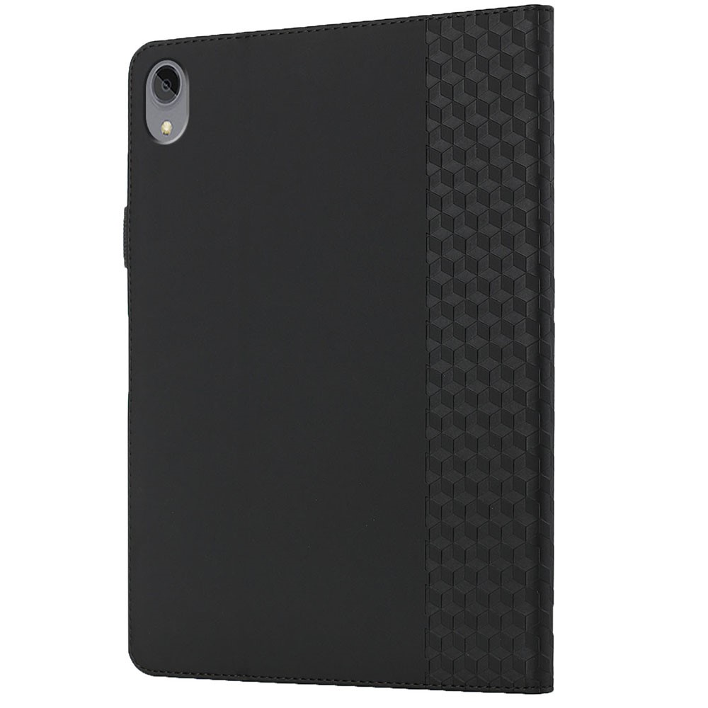 Rhombus Imprinting Scratch-Resistant Skin-Touch Leather + PU Tablet Protective Case Cover with Card Slots for Lenovo Tab P11 J606F- Black-4