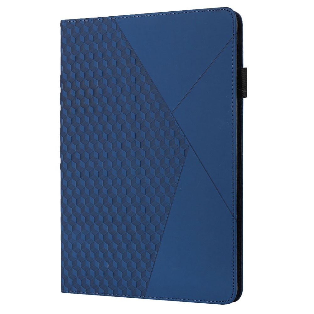 Rhombus Imprinting Scratch-Resistant Skin-Touch Leather + PU Tablet Protective Case Cover with Card Slots for Lenovo Tab P11 J606F- Sapphire-3