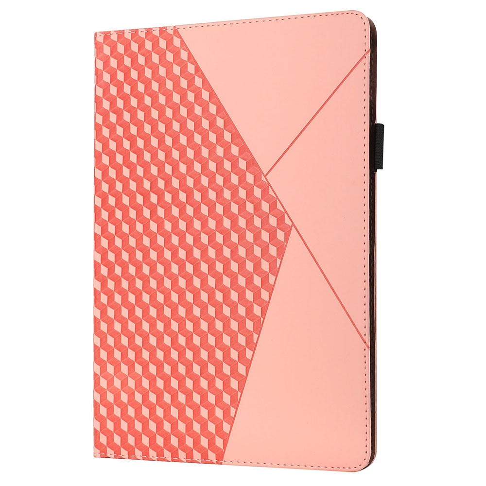 Drop-Proof Rhombus Imprinting Skin-Touch Leather + PU Tablet Protective Case Cover with Card Slots for Lenovo Tab M10 Plus TB-X606F - Rose Gold-3