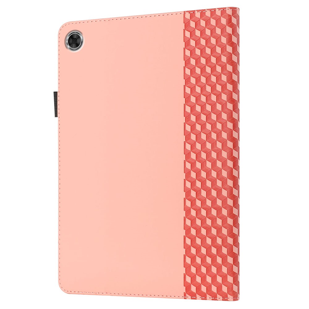Drop-Proof Rhombus Imprinting Skin-Touch Leather + PU Tablet Protective Case Cover with Card Slots for Lenovo Tab M10 Plus TB-X606F - Rose Gold-4