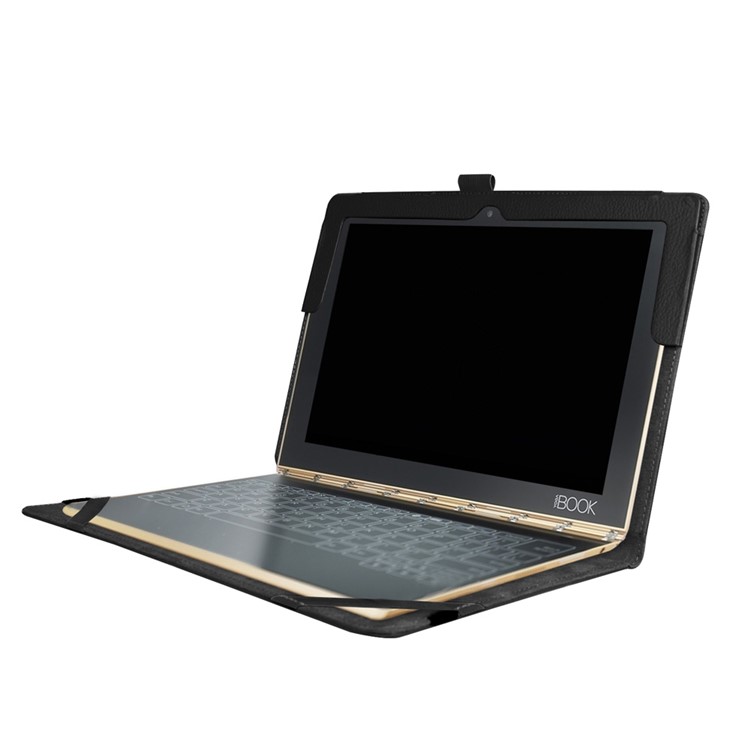 Litchi Texture Stand Leather Case for Lenovo Yoga Book 2 - Black-2