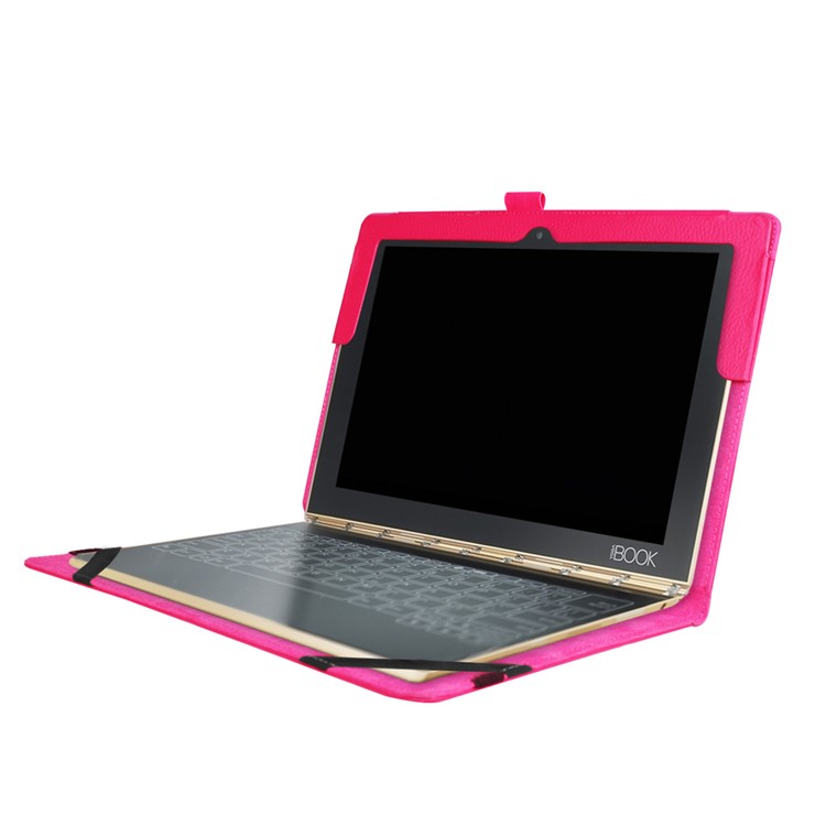 Litchi Texture Stand Leather Shell for Lenovo Yoga Book 2 - Rose-2
