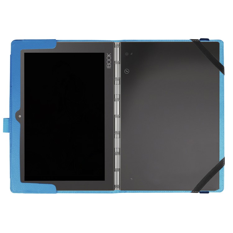Litchi Texture Stand Leather Flip Cover for Lenovo Yoga Book 2 - Baby Blue-3