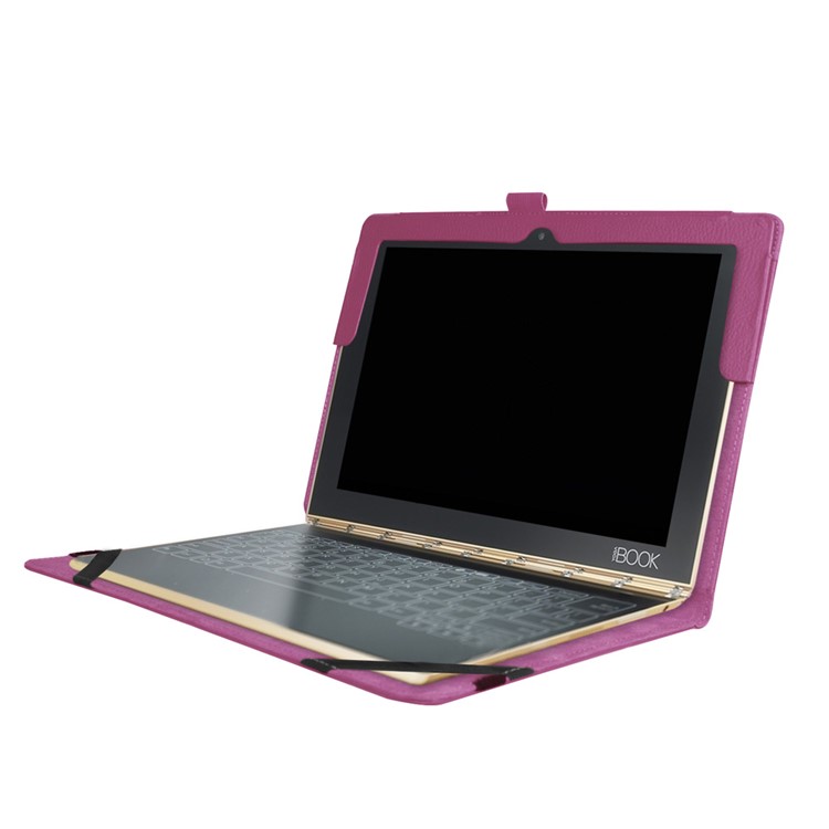 Litchi Texture Protective Leather Cover for Lenovo Yoga Book 2 - Purple-2