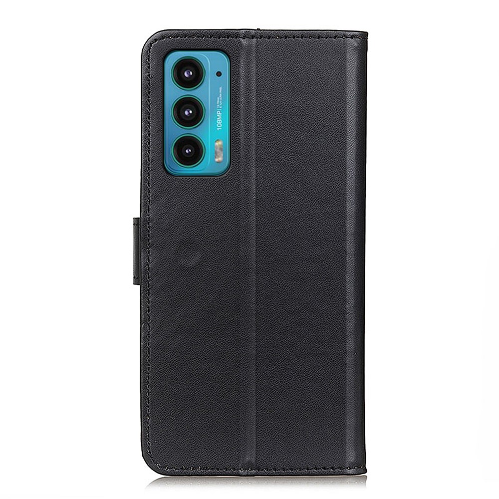 Stand Function PU Leather Wallet Flip Folio Magnetic Phone Case for Motorola Edge 20 - Black-3