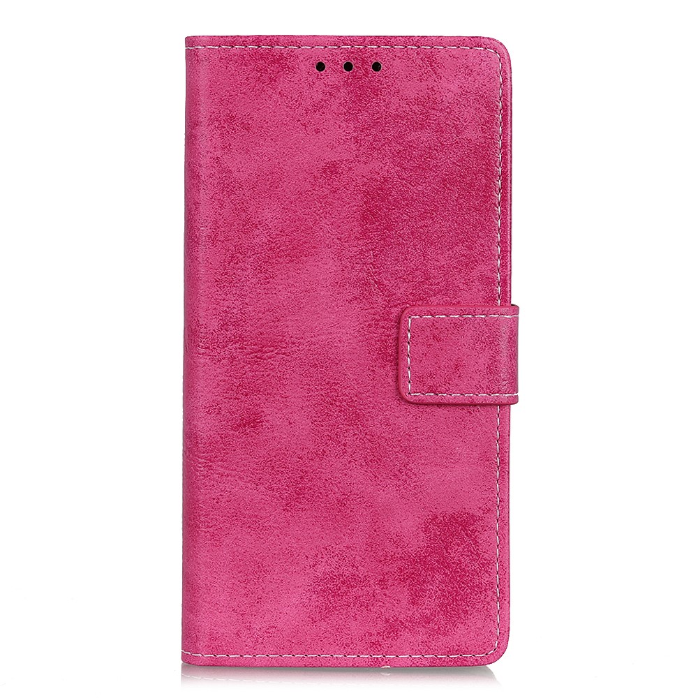 Vintage Style PU Leather Wallet Case Shockproof Full Protection Stand Magnetic Cover for Motorola Edge 20 - Rose-2