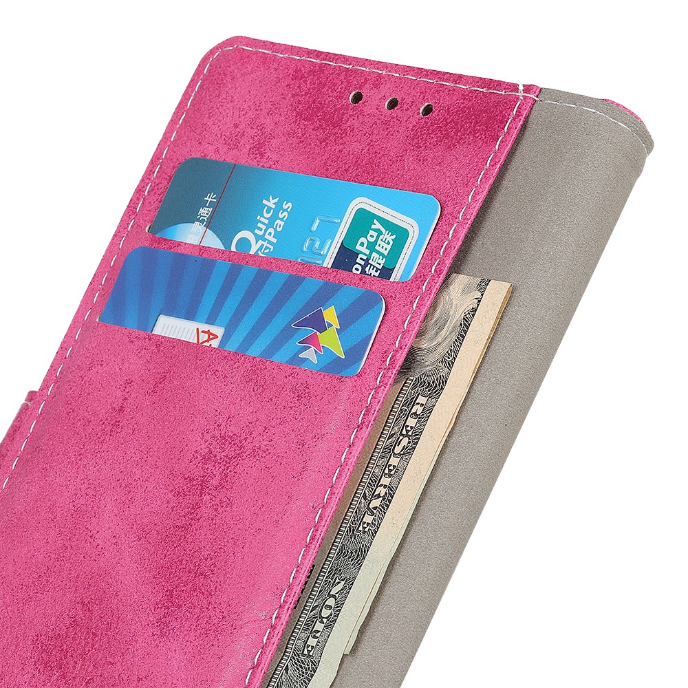Vintage Style PU Leather Wallet Case Shockproof Full Protection Stand Magnetic Cover for Motorola Edge 20 - Rose-6