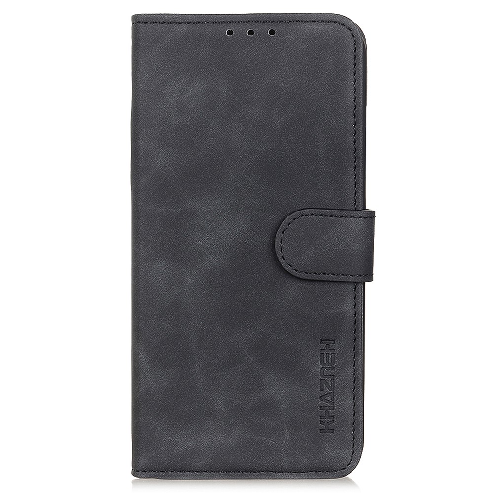 KHAZNEH Vintage Style Full Protection PU Leather Phone Stand Wallet Cover Case for Motorola G Pure - Black-2