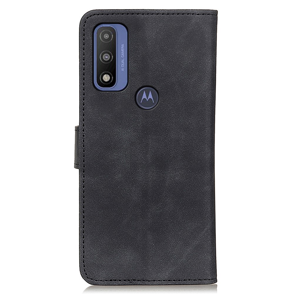 KHAZNEH Vintage Style Full Protection PU Leather Phone Stand Wallet Cover Case for Motorola G Pure - Black-3