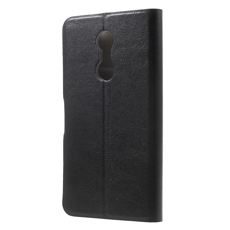 Crazy Horse Card Holder Leather Case for Lenovo K6 Note Built-in Steel Sheet - Black-2