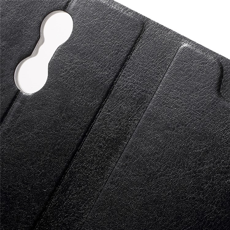 Crazy Horse Card Holder Leather Case for Lenovo K6 Note Built-in Steel Sheet - Black-6