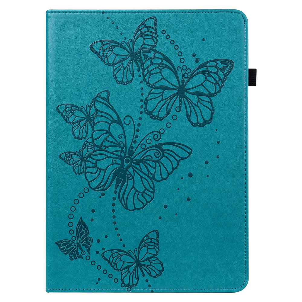 Butterfly Pattern Imprinting Soft PU Leather Stand Cover with Card Slots and Elastic Band for Lenovo Tab M10 TB-X605F/TB-X505L/TB-X505F/TB-X605L / Tab P10 TB-X705F/TB-X705L - Blue-2