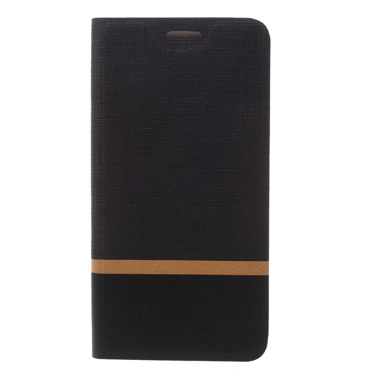 Cross Texture Leather Card Holder Case for Lenovo K6 Note with Steel Sheet - Black-3