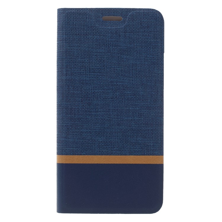 Cross Texture Leather Stand Flip Case for Lenovo K6 Note with Steel Sheet - Dark Blue-3