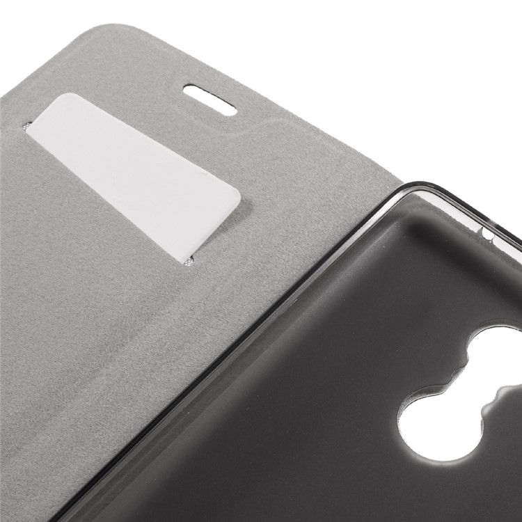 Cross Texture Leather Stand Flip Case for Lenovo K6 Note with Steel Sheet - Dark Blue-7