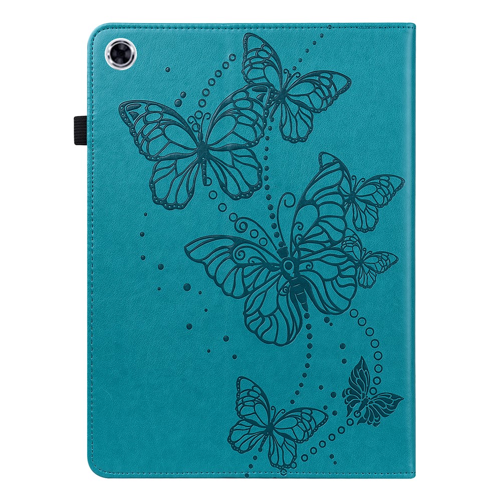 Imprinted Butterfly Pattern PU Leather Folio Stand Case with Card Holders and Elastic Band for Lenovo Tab M10 HD Gen 2 TB-X306X - Blue-2