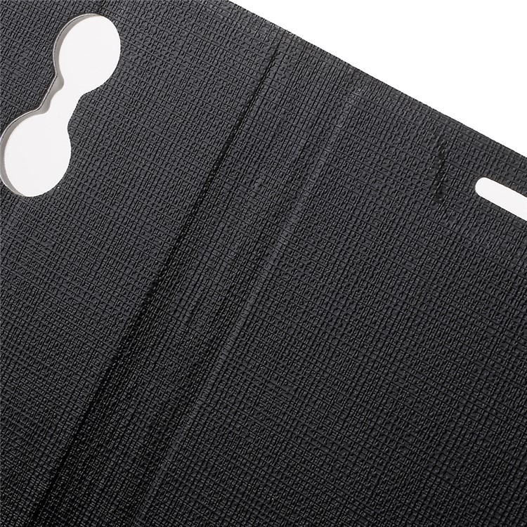 Cross Texture Card Holder Leather Stand Case for Lenovo K6 - Black-6