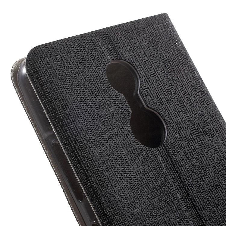 Cross Texture Card Holder Leather Stand Case for Lenovo K6 - Black-7