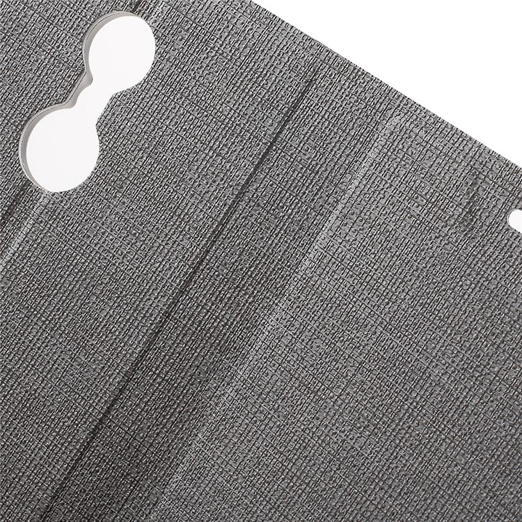 Cross Texture Card Holder Leather Stand Cover for Lenovo K6 - Grey -6