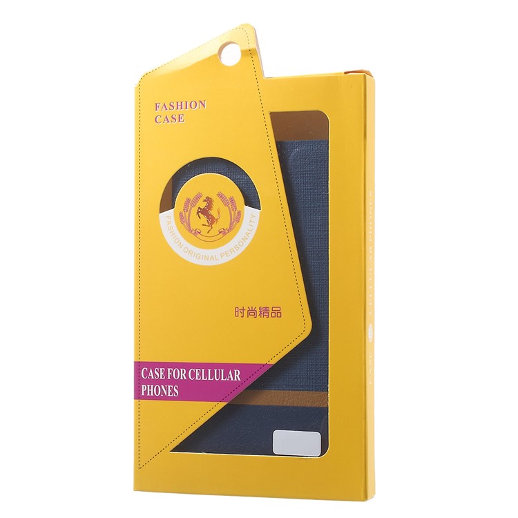 Cross Texture Leather Card Holder Phone Case for Lenovo K6 - Dark Blue-10