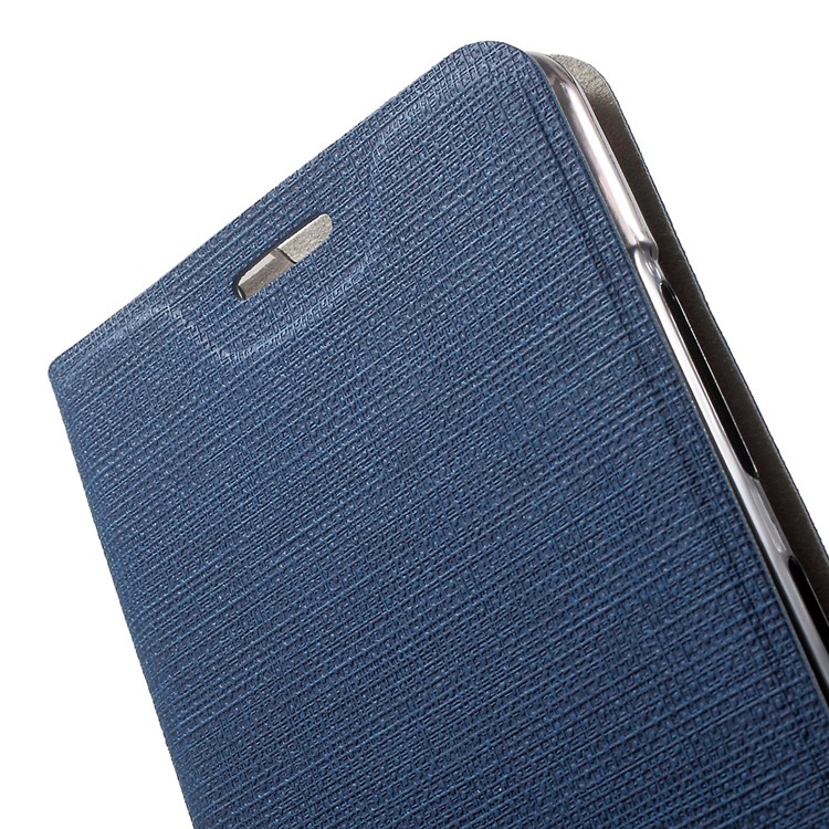 Cross Texture Leather Card Holder Phone Case for Lenovo K6 - Dark Blue-6