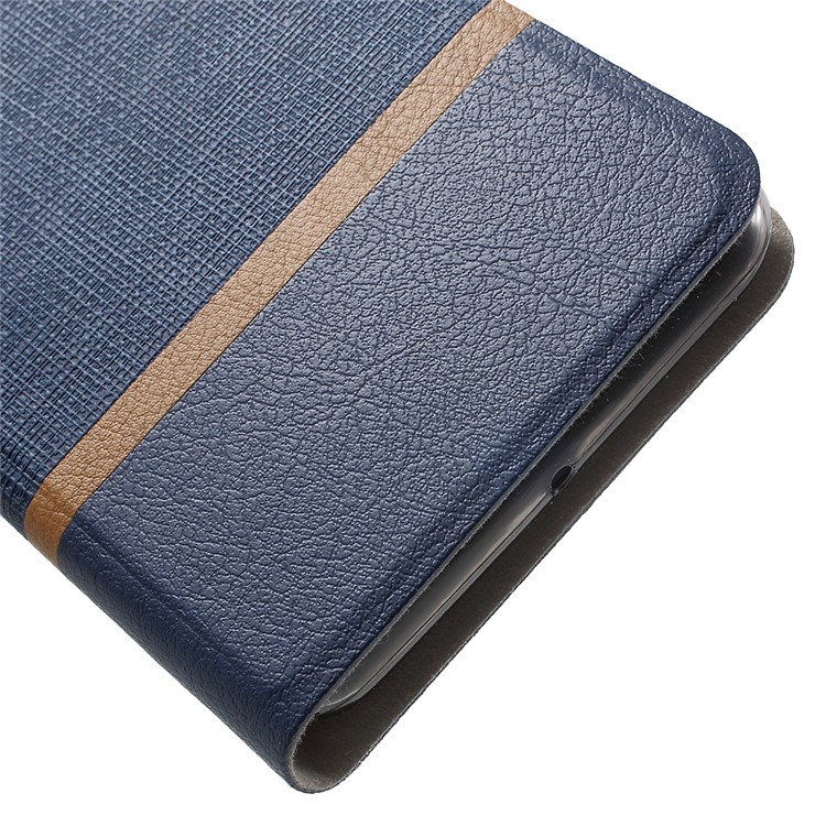 Cross Texture Leather Card Holder Phone Case for Lenovo K6 - Dark Blue-8