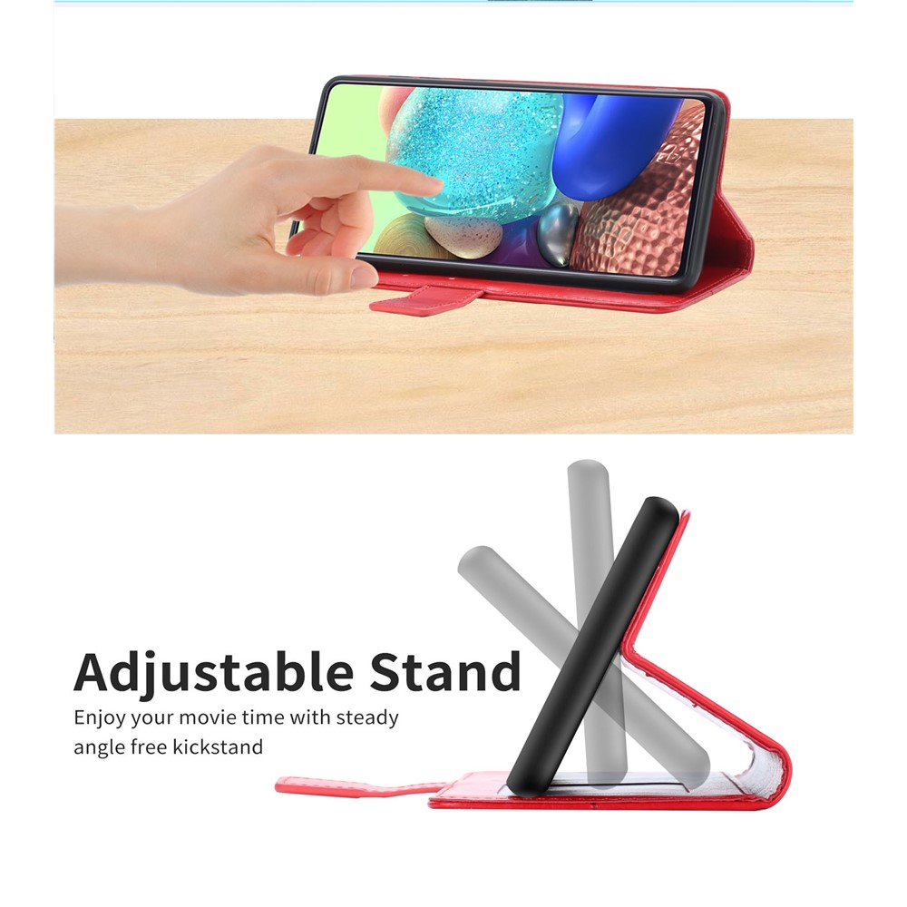 Adjustable Stand Design Drop-Proof Y-Shaped Lines Imprinting PU Leather Cover Shell with Wallet for Motorola Moto G30/G20/G10/G10 Power - Red-3