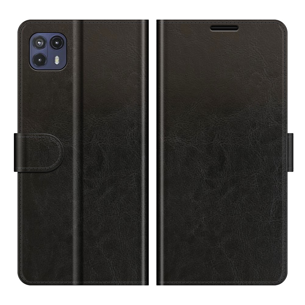 Bump Proof Wallet Stand Design Crazy Horse Texture Leather Phone Cover Shell for Motorola Moto G50 5G - Black-1