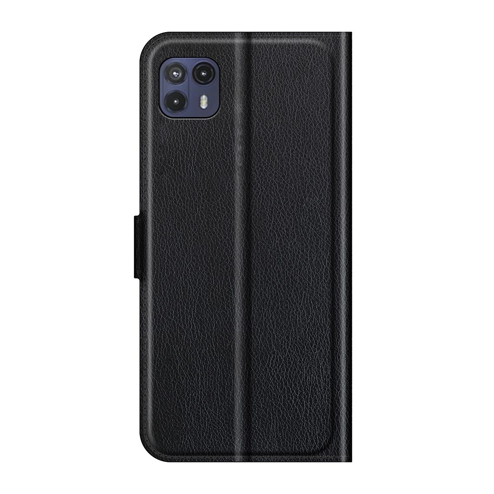 Litchi Texture Magnetic Closure Folio Flip PU Leather Stand Case Drop Protection Wallet Cover for Motorola Moto G50 5G - Black-3