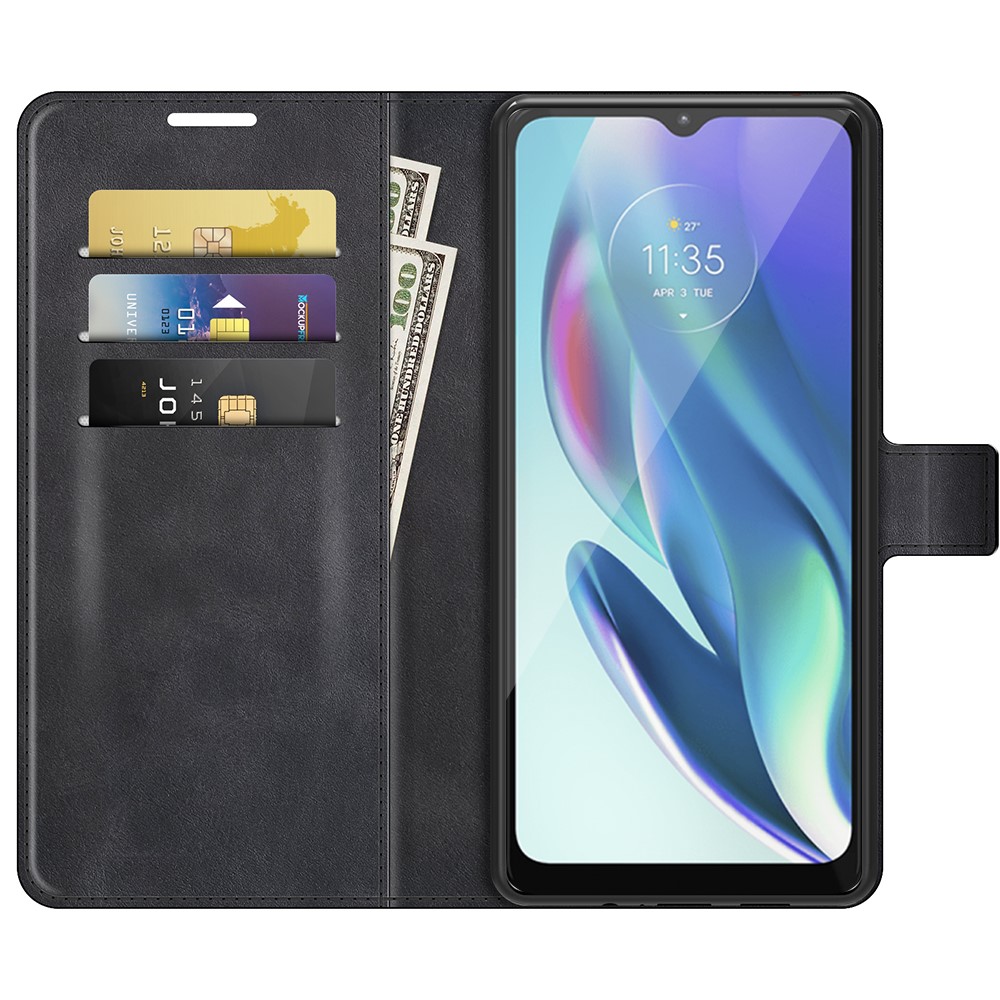 Kratzfestes Volles Schutzpu Leder TPU Wallet Stand Telefon Flip Cover Hülle Für Motorola Moto G50 5g - Schwarz