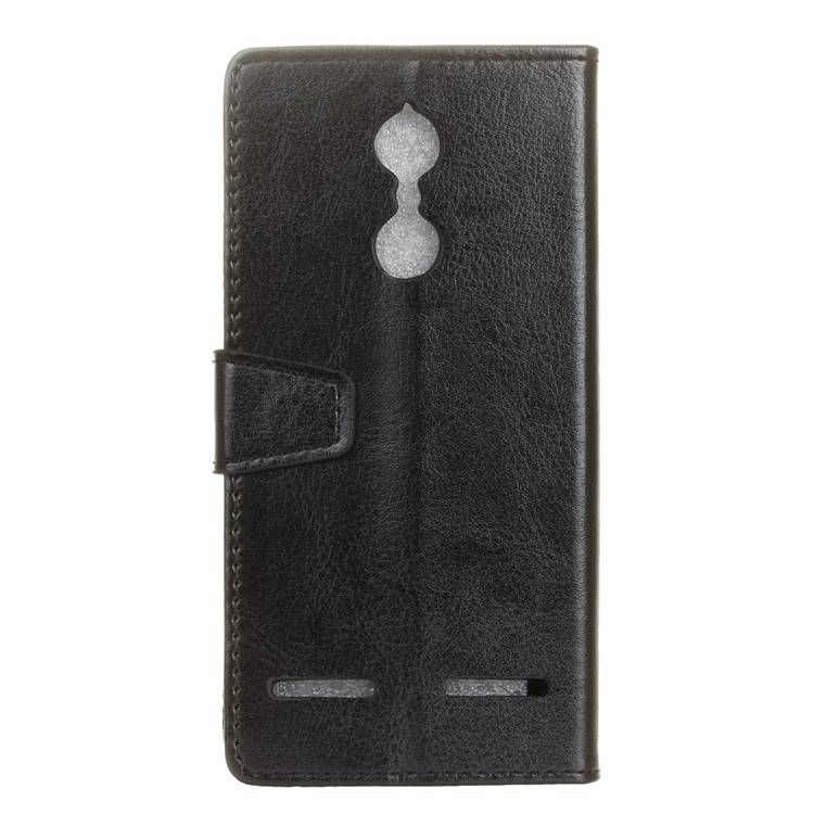 Crazy Horse Leather Wallet Case for Lenovo K6 Note - Black-2