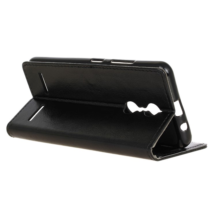 Crazy Horse Leather Wallet Case for Lenovo K6 Note - Black-5