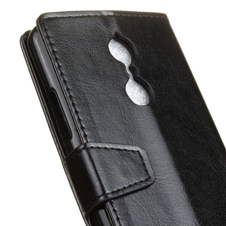 Crazy Horse Leather Wallet Case for Lenovo K6 Note - Black-6