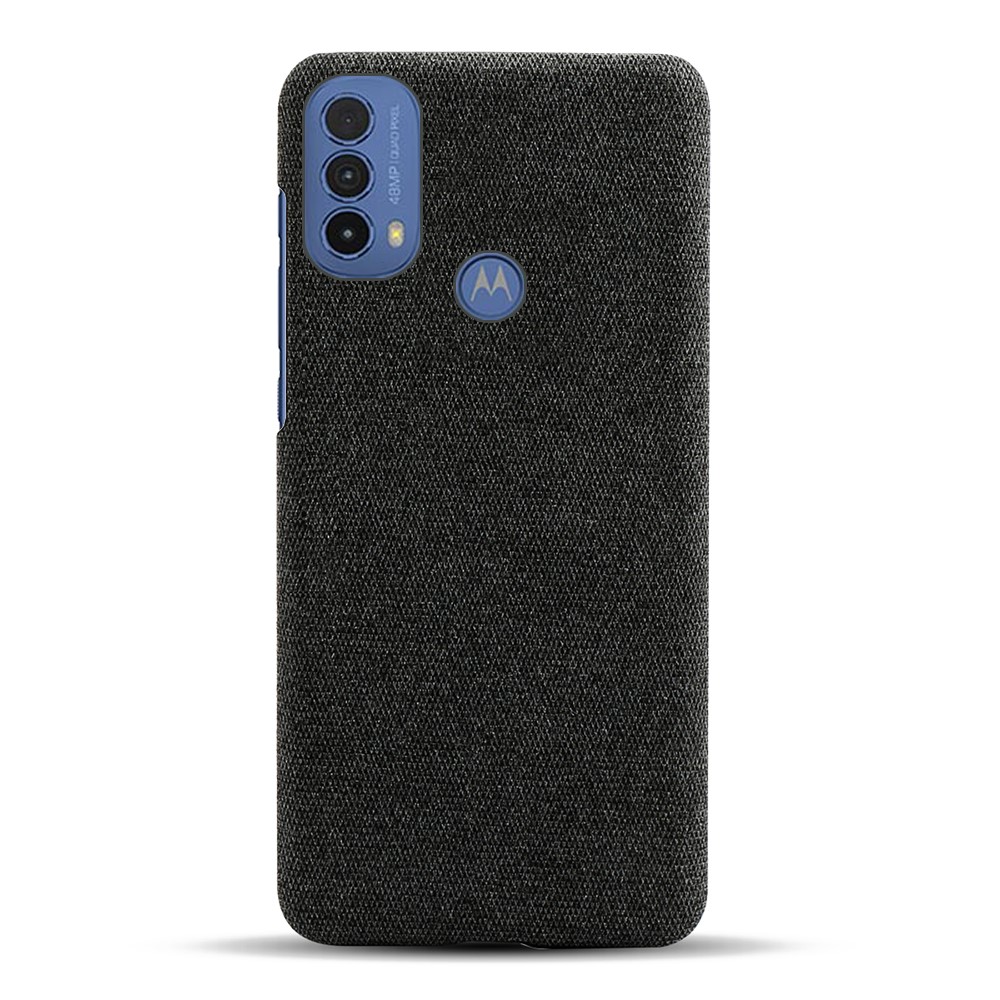 KSQ Camera Protection Fast Heat-Dissipate Incomplete Coverage Cloth + PC Back Phone Case for Motorola Moto E20 - Black-2