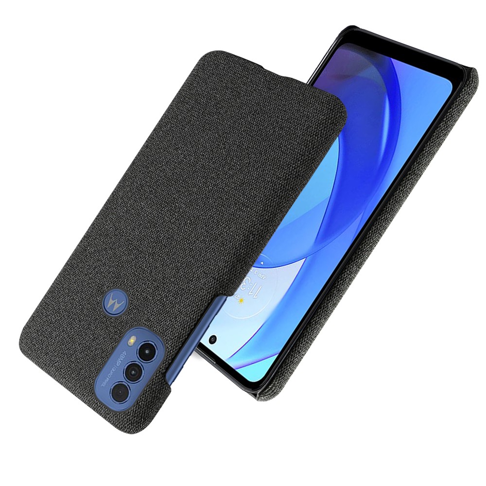KSQ Camera Protection Fast Heat-Dissipate Incomplete Coverage Cloth + PC Back Phone Case for Motorola Moto E20 - Black-3