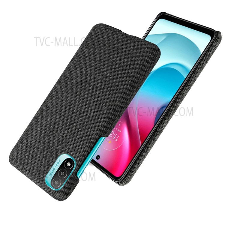 KSQ Camera Protection Fast Heat-Dissipate Incomplete Coverage Cloth + PC Back Phone Case for Motorola Moto E20 - Black-6