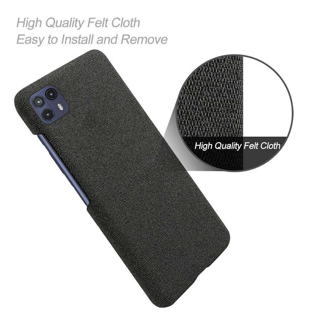 KSQ Drop-proof Cloth + PC Back Phone Case Fast Heat-Dissipate Incomplete Coverage Cover for Motorola Moto G50 5G - Black-2