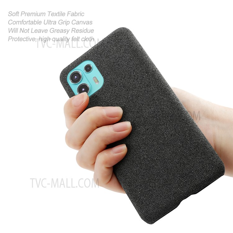 KSQ Fast Heat-Dissipate Incomplete Coverage Cloth + PC Back Case Anti-scratch Phone Cover for Motorola Edge 20 Lite - Black-4