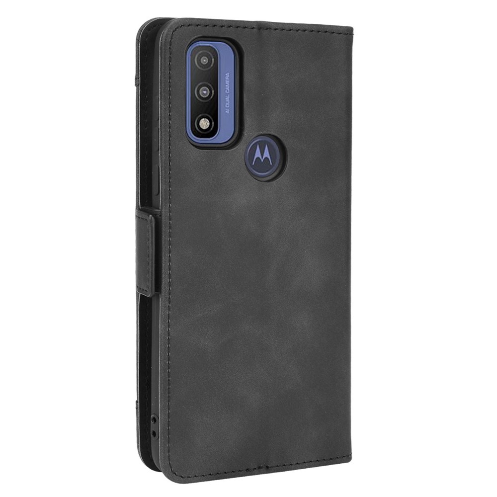Multiple Card Slot Design PU Leather Wallet Stand Full-Protection Phone Cover Shell for Motorola G Pure - Black-3