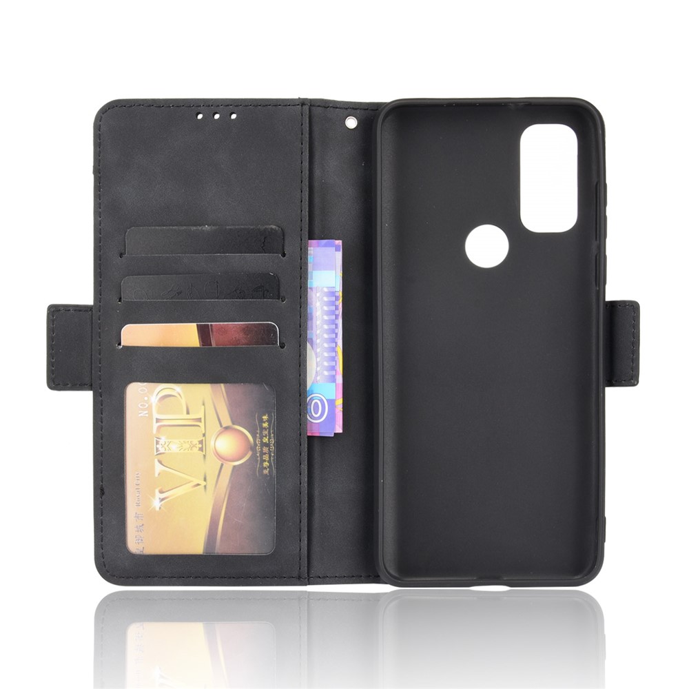 Multiple Card Slot Design PU Leather Wallet Stand Full-Protection Phone Cover Shell for Motorola G Pure - Black-6