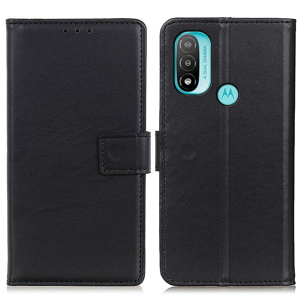 Adjustable Stand Design Flip Folio PU Leather Wallet Phone Case for Motorola Moto E40/E20 - Black-1