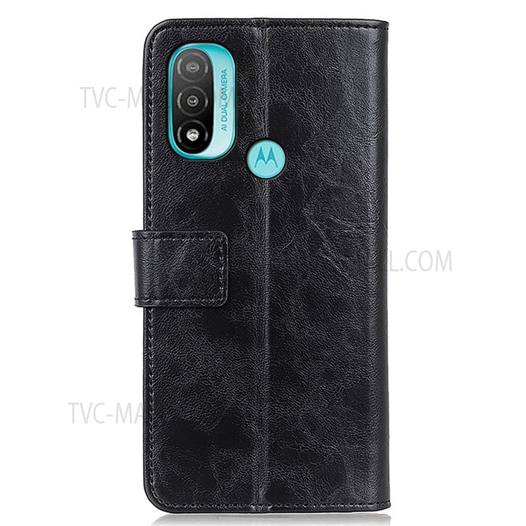 KHAZNEH Wallet Design PU Leather Stand Flip Magnetic Closure Full-Around Protective Case for Motorola Moto E20 / E30 / E40 - Black-3